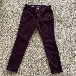 Locust fine whale corduroy pants . Deep eggplant . Size 10p
